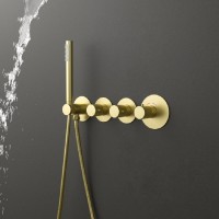 Душевая система Timo Saona SX-2350/17SM, термостатическая, цвет золото матовое