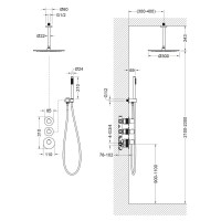 Душевая система Timo Saona SX-2399/00SM, термостатическая, цвет хром
