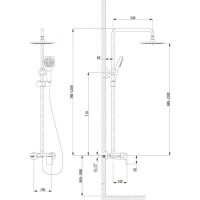 Душевая система Timo Lotta-thermo SX-2610 white, 3-х режимная, с изливом, белая/хром