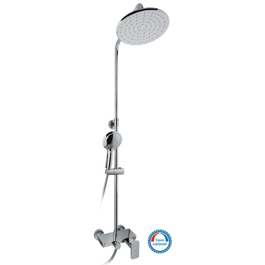 Душевая система Timo Lotta-thermo SX-2610 white, 3-х режимная, с изливом, белая/хром