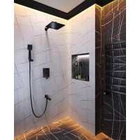 Душевая система скрытого монтажа Timo Selene SX-3069/03SM, 3-х режимная, с изливом, цвет черный