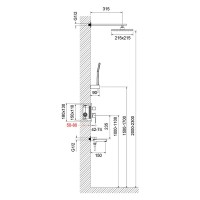 Душевая система встроенная Selene SX-3069/17SM, с изливом, матовое золото