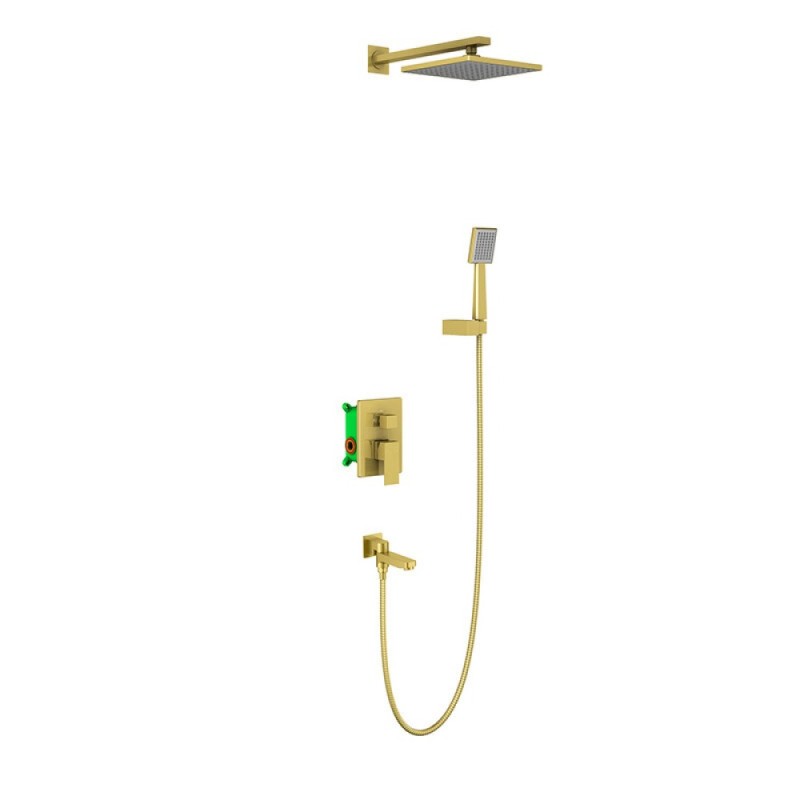 Душевая система встроенная Selene SX-3069/17SM, с изливом, матовое золото