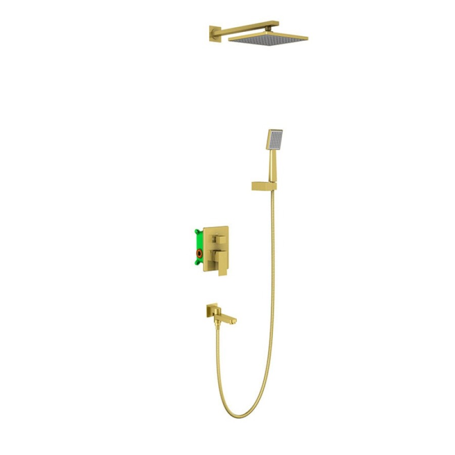 Душевая система встроенная Selene SX-3069/17SM, с изливом, матовое золото