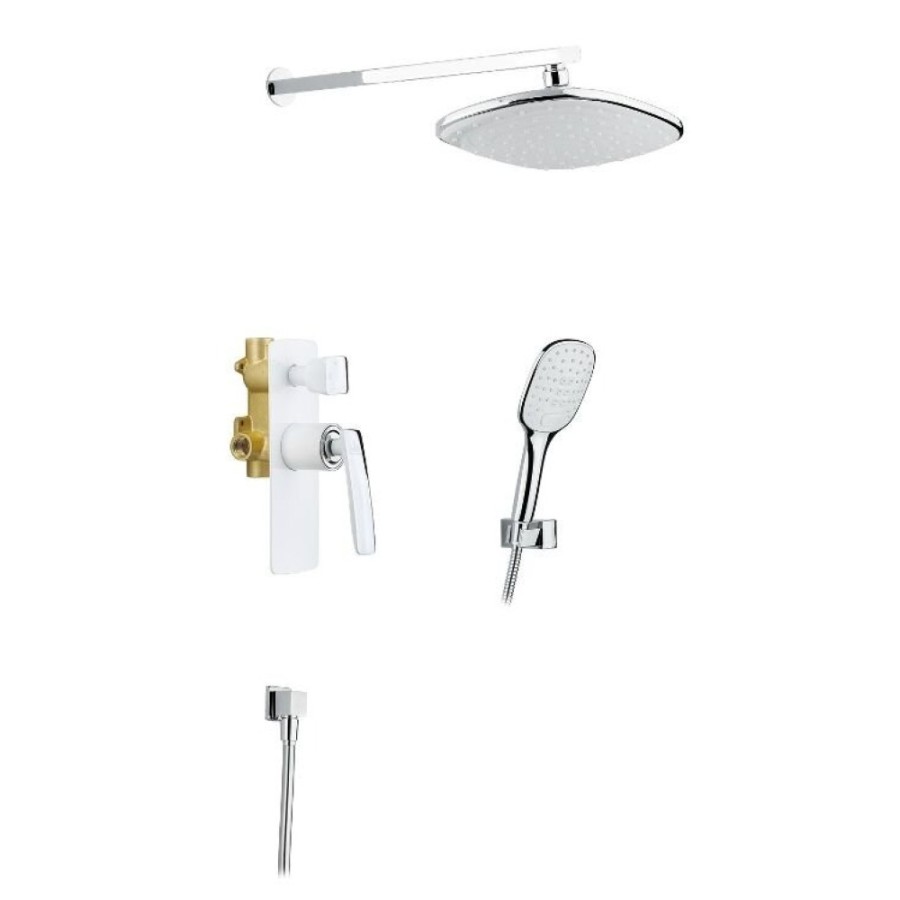 Душевая система скрытого монтажа Timo Helmi SX-4069/00-16SM chrome white, 2-х режимная, белая/хром