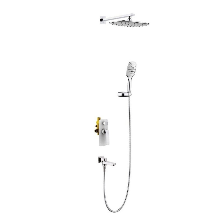 Душевая система Timo Helmi SX-4099/00-16SM, с изливом, цвет хром/белый