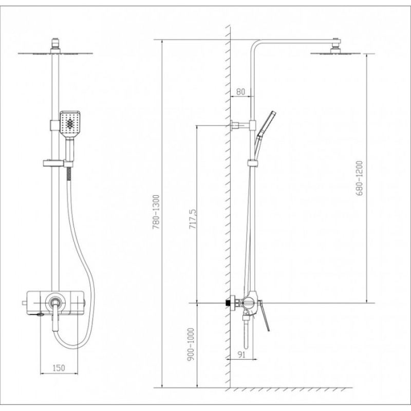 Душевая система Timo Halti SX-4190/00 chrome, 2-х режимная, хром