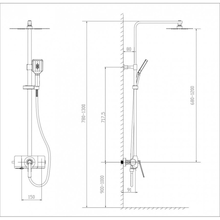 Душевая система Timo Halti SX-4190/00 chrome, 2-х режимная, хром