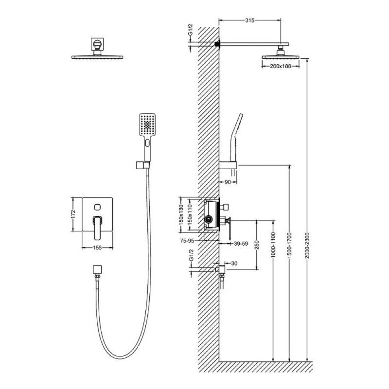 Душевая система Timo Torne SX-4319/00SM, хром