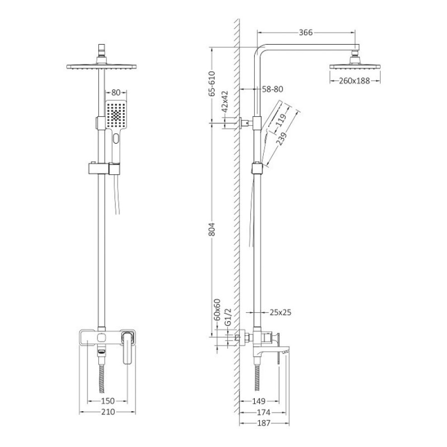 Душевая система Timo Torne SX-4320/00, с изливом, цвет хром