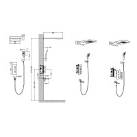 Душевая система Timo Petruma SX-5079/03SM термостатическая, с изливом, цвет чёрный матовый