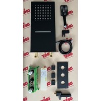 Душевая система Timo Petruma SX-5079/03SM термостатическая, с изливом, цвет чёрный матовый