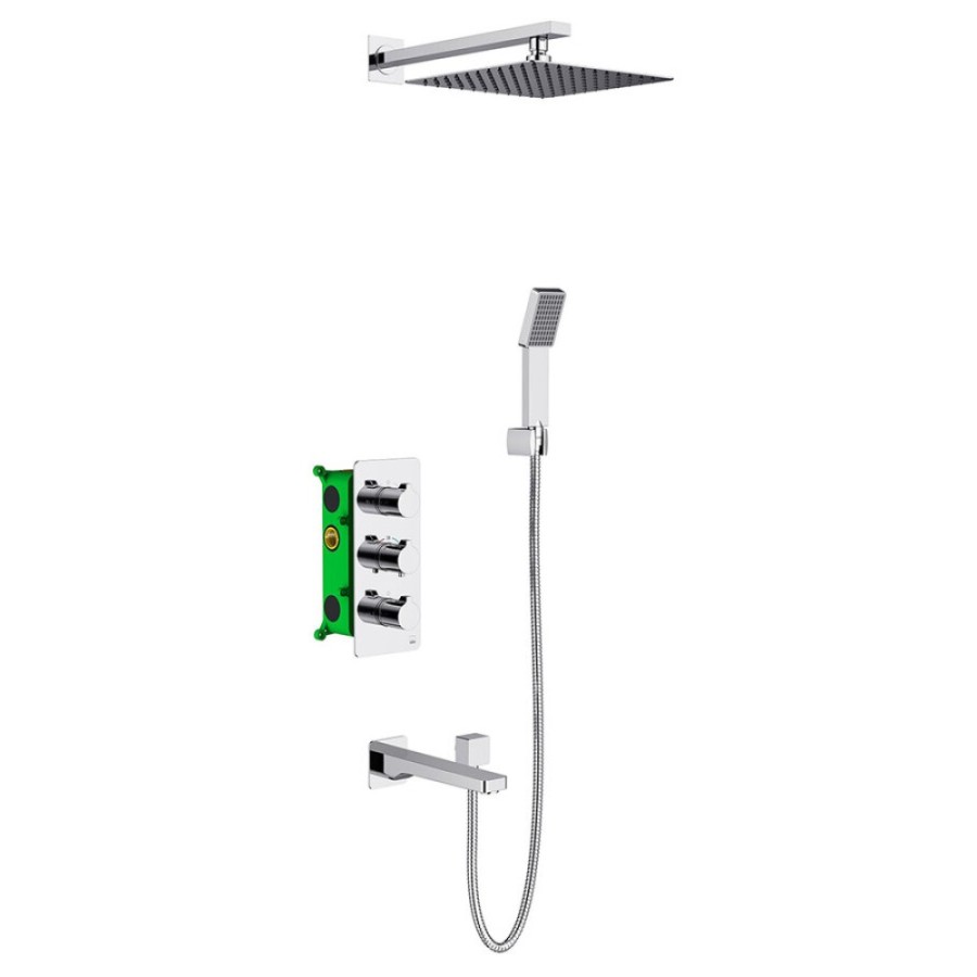 Душевая система скрытого монтажа Timo Petruma SX-5149/00SM chrome, 3-х режимная, с термостатом, хром