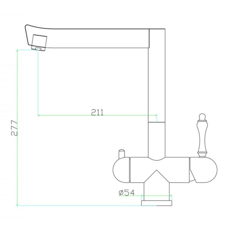 Смеситель Zorg Inox SZR-1017-7B LORA для кухни под фильтр