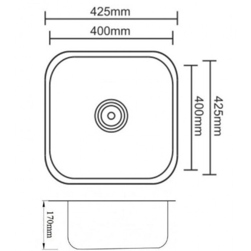 Мойка кухонная Zorg PVD GRAFIT, 42 см, графит, SZR 4040 GRAFIT