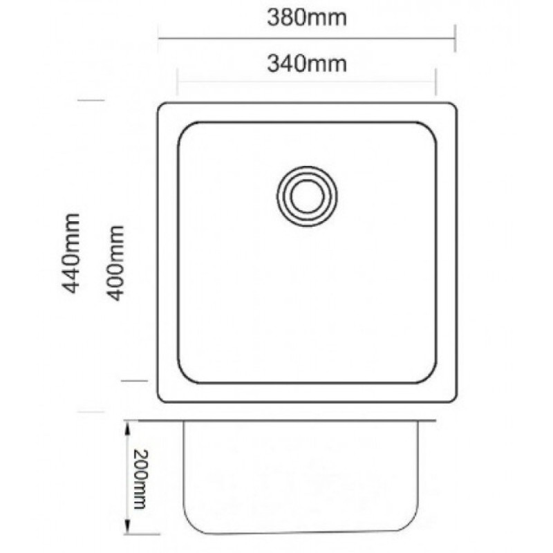 Мойка кухонная Zorg PVD GRAFIT, 38 см, графит, SZR 4438 GRAFIT