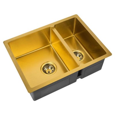 Кухонная мойка Zorg PVD SZR-58-2-44 BRONZE, 58 см, нержавеющая сталь, цвет бронза