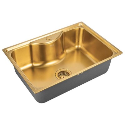Кухонная мойка Zorg PVD SZR 6545 BRONZE, 65 см, нержавеющая сталь, цвет бронза