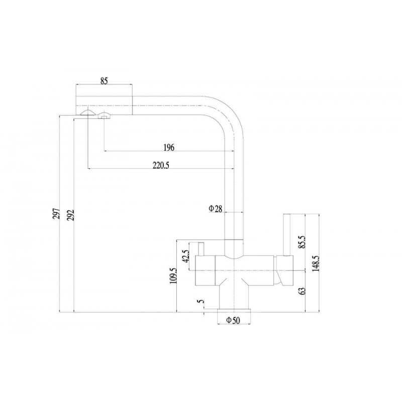 Смеситель Zorg Inox SZR-7039 BR/GRAFIT для кухни под фильтр, графит/бронза