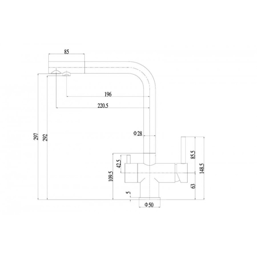 Смеситель Zorg Inox SZR-7039 BR/GRAFIT для кухни под фильтр, графит/бронза
