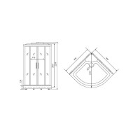 Душевая кабина Timo Standart T-1109-T-STUN, 90 x 90 см, стекло тонированное, профиль хром, хамам
