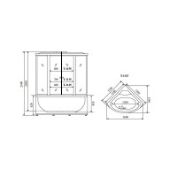 Душевая кабина Timo Standart T-1125-T-STUN, 120 x 120 см, стекло тонированное, профиль хром, хамам