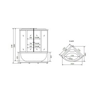 Душевая кабина Timo Standart T-1135-T-STUN, 135 x 135 см, стекло тонированное, профиль хром, хамам