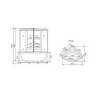 Душевая кабина Timo Standart T-1155-T-STUN, 150 x 150 см, стекло тонированное, профиль хром, хамам