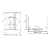 Душевая кабина Timo Standart T-1170-T-STUN, 170 x 88 см, стекло тонированное, профиль хром, хамам