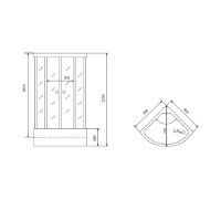 Душевая кабина Timo Standart T-1190-T-STUN, 90 x 90 см, стекло тонированное, профиль хром, хамам