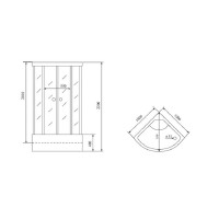 Душевая кабина Timo Standart Black Fabric T-6600BF-T-STUN, 100 x 100 см, стекло матовое, профиль черный, хамам