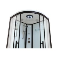 Душевой уголок Timo Standart T-6601BF, 100 x 100 см, c крышей, средний поддон, стекла матовые, профиль черный