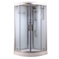 Душевая кабина Timo Standart T-6601SF 100 x 100 см, с крышей, с гидрозатвором, стекло Fabric, профиль Silver