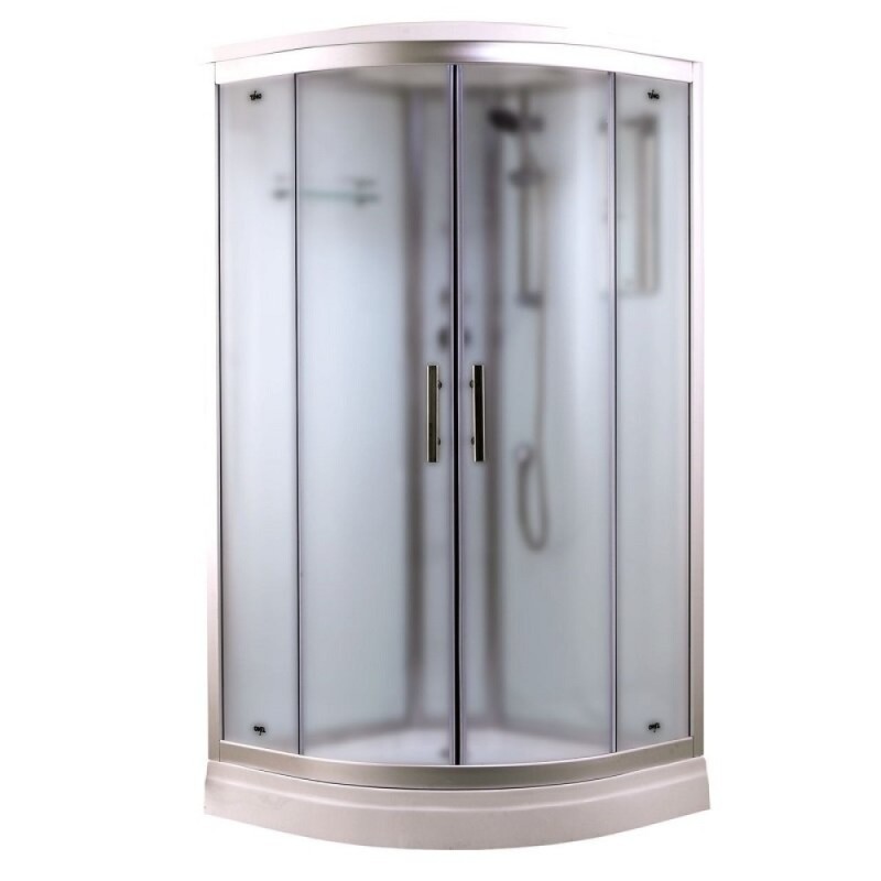 Душевая кабина Timo Standart T-6601SF 100 x 100 см, с крышей, с гидрозатвором, стекло Fabric, профиль Silver