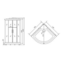 Душевая кабина Timo Standart T-6601SF 100 x 100 см, с крышей, с гидрозатвором, стекло Fabric, профиль Silver