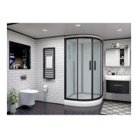 Душевой уголок Timo Standart T-6609BF, 90 x 90 см, с крышей, средний поддон, стекла матовые, профиль черный