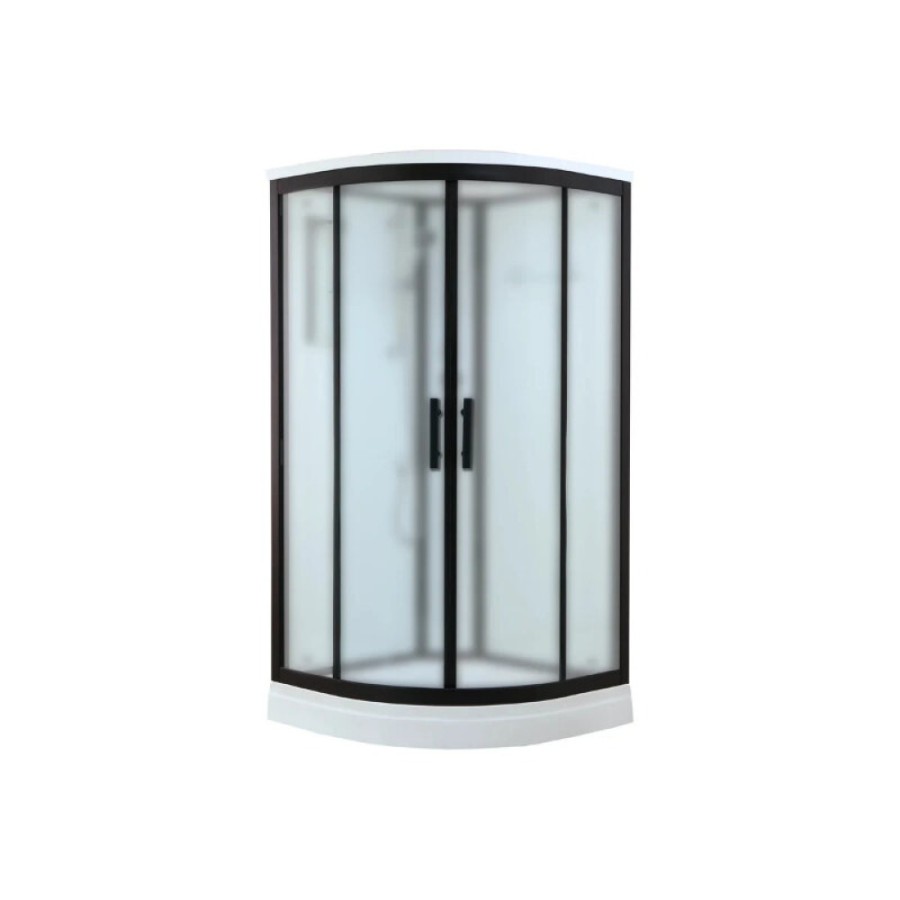 Душевой уголок Timo Standart T-6609BF, 90 x 90 см, с крышей, средний поддон, стекла матовые, профиль черный