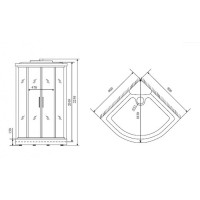 Душевая кабина Timo Standart T-6609S 90 x 90 см, с крышей, с гидрозатвором, хром
