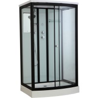 Душевая кабина Timo Standart T-6615B, 120 x 90 см, c крышей, средний поддон, стекло прозрачное, профиль черный