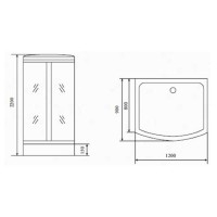 Душевая кабина Timo Standart T-6615B, 120 x 90 см, c крышей, средний поддон, стекло прозрачное, профиль черный