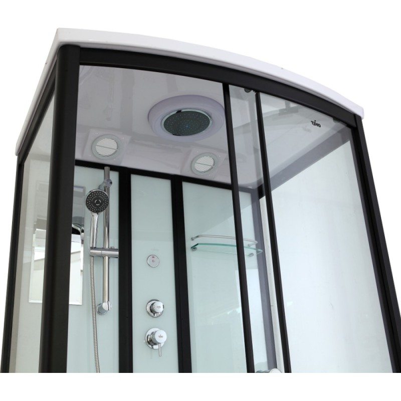 Душевая кабина Timo Standart T-6615B, 120 x 90 см, c крышей, средний поддон, стекло прозрачное, профиль черный