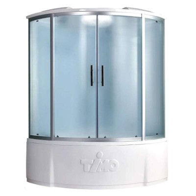 Душевой бокс Timo Standart T-6625SF, 120 x 120 см, c крышей, высокий поддон, стекла матовые, профиль хром