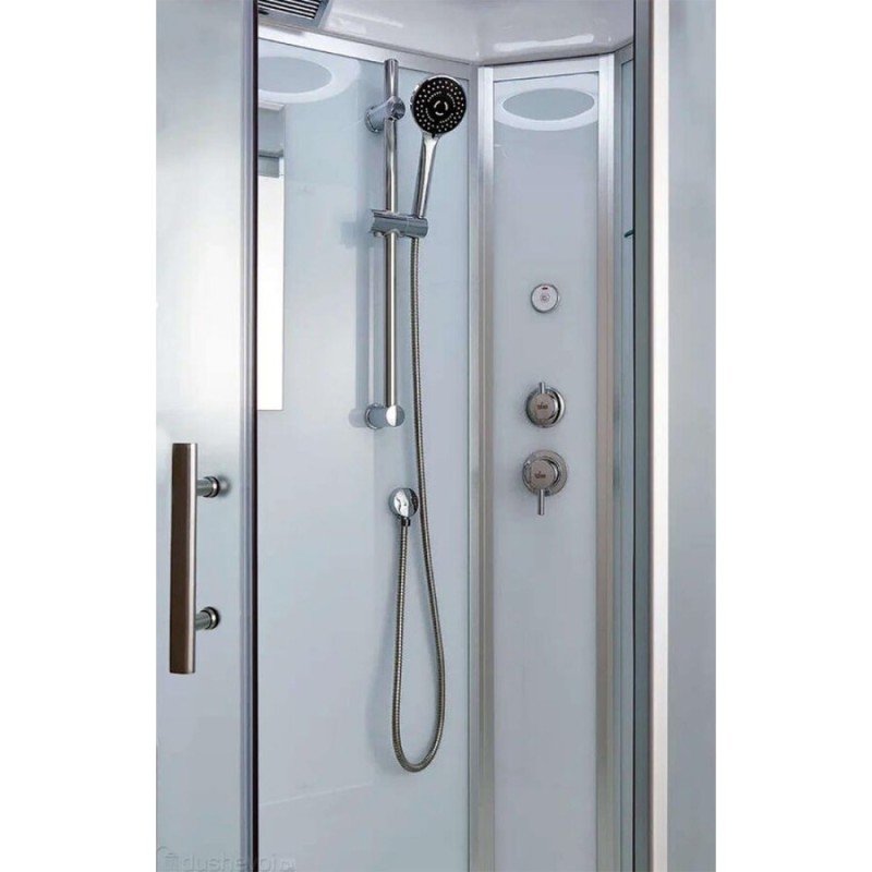 Душевой бокс Timo Standart T-6625SF, 120 x 120 см, c крышей, высокий поддон, стекла матовые, профиль хром