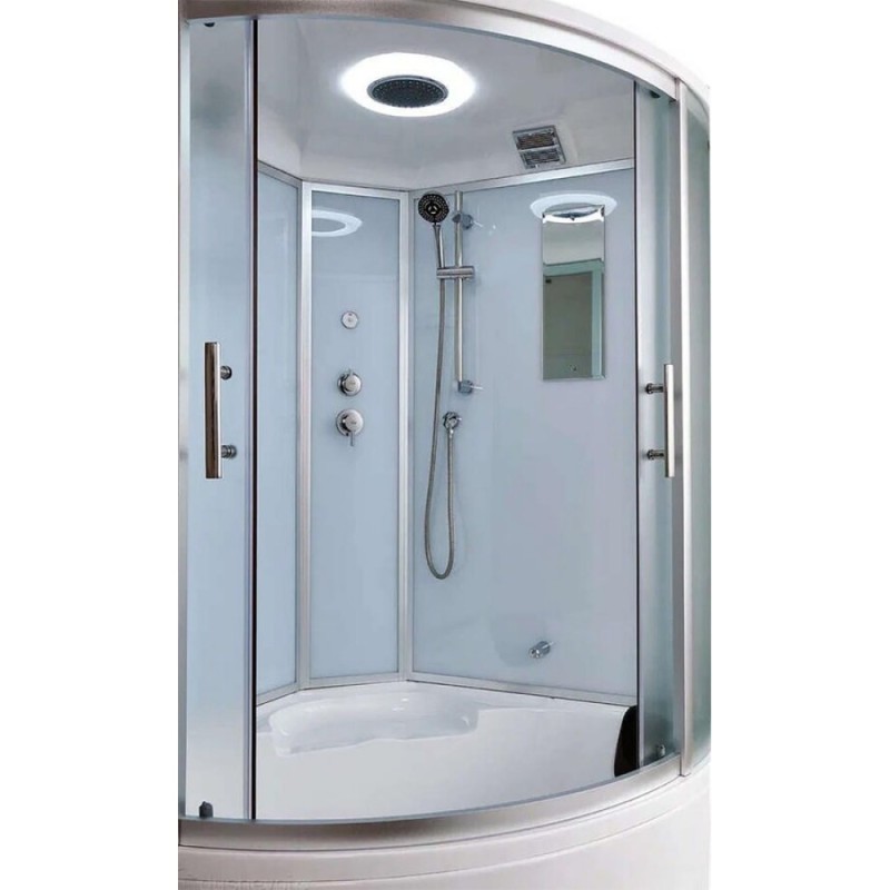 Душевой бокс Timo Standart T-6625SF, 120 x 120 см, c крышей, высокий поддон, стекла матовые, профиль хром