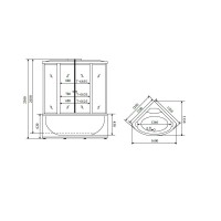 Душевая кабина Timo Standart T-6625SF-T-STUN, 120 x 120 см, стекло матовое, профиль хром, хамам
