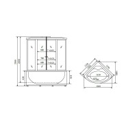 Душевая кабина Timo Standart T-6635SF-T-STUN, 130 x 130 см, стекло матовое, профиль хром, хамам