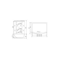 Душевой бокс Timo Standart T-6650B, 150 x 88 см, c крышей, высокий поддон, стекла прозрачные, профиль черный