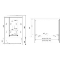 Душевая кабина Timo Standart Т-6650 Silver Fabric 150 x 88 см