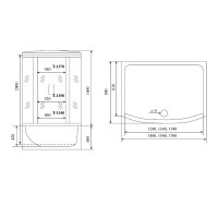 Душевая кабина Timo Standart T-6650SF-T-STUN, 150 x 88 см, стекло матовое, профиль хром, хамам