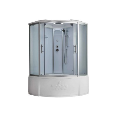 Душевой бокс Timo Standart T-6655SF, 150 x 150 см, c крышей, высокий поддон, стекла матовые, профиль хром